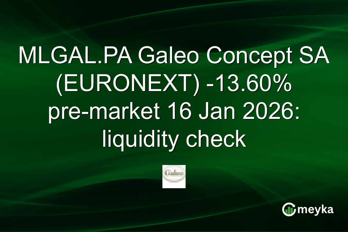 MLGAL.PA Galeo Concept SA (EURONEXT) -13.60% pre-market 16 Jan 2026: liquidity check
