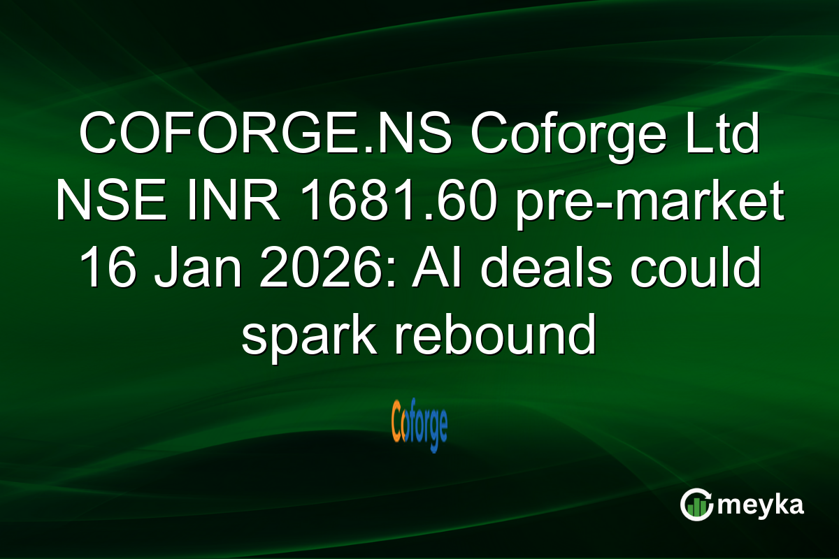 COFORGE.NS Coforge Ltd NSE INR 1681.60 pre-market 16 Jan 2026: AI deals could spark rebound