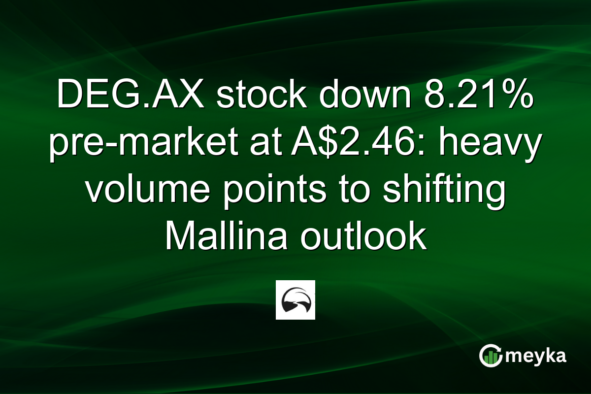 DEG.AX stock down 8.21% pre-market at A$2.46: heavy volume points to shifting Mallina outlook