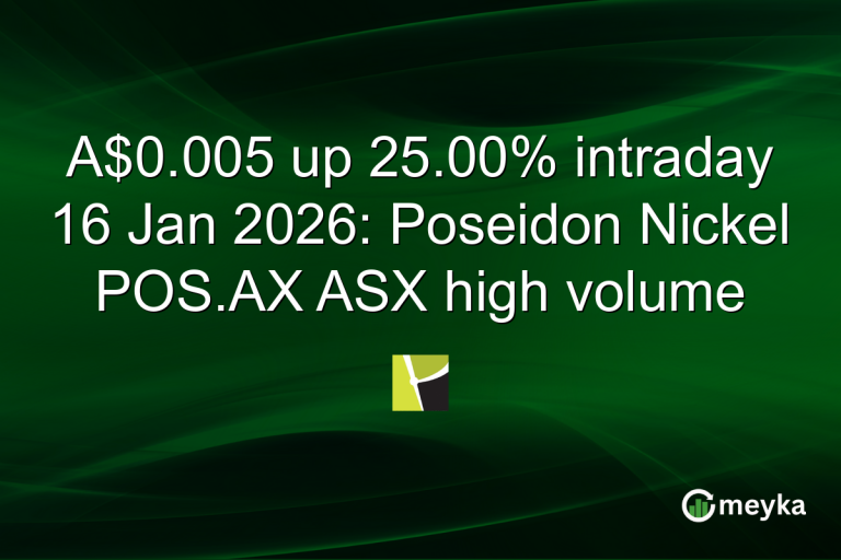 A$0.005 up 25.00% intraday 16 Jan 2026: Poseidon Nickel POS.AX ASX high volume