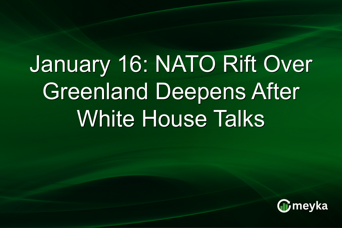 January 16: NATO Rift Over Greenland Deepens After White House Talks