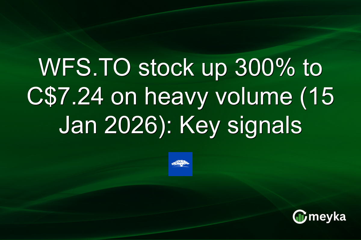 WFS.TO stock up 300% to C$7.24 on heavy volume (15 Jan 2026): Key signals