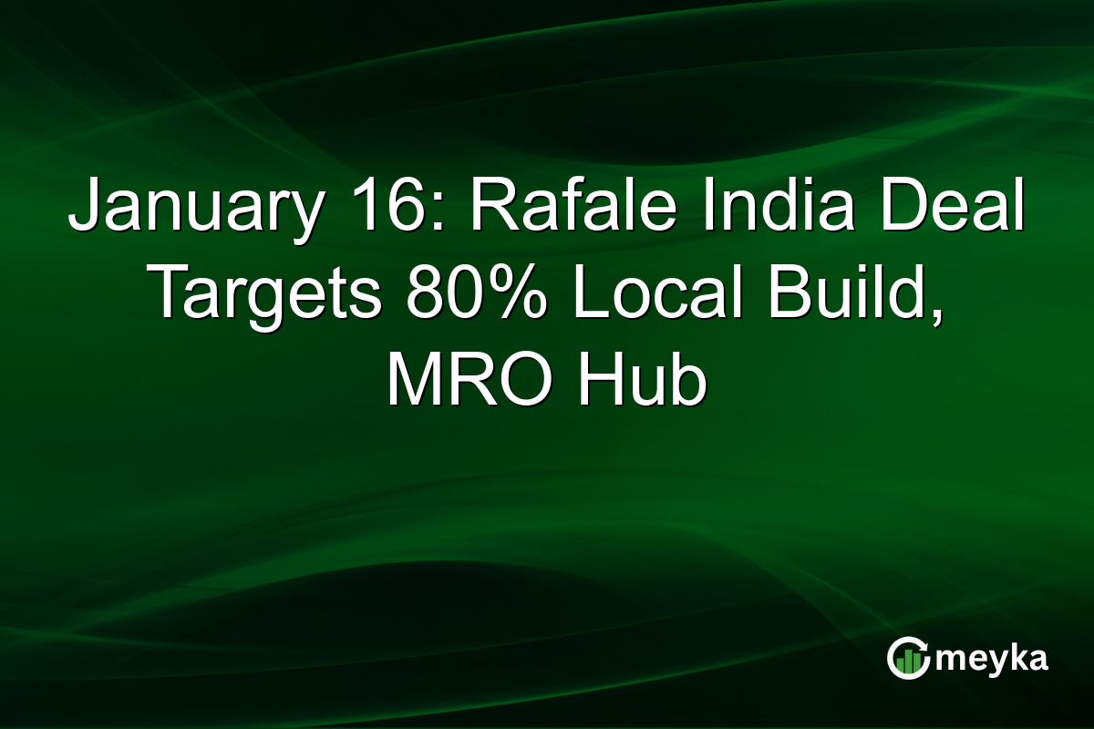 January 16: Rafale India Deal Targets 80% Local Build, MRO Hub