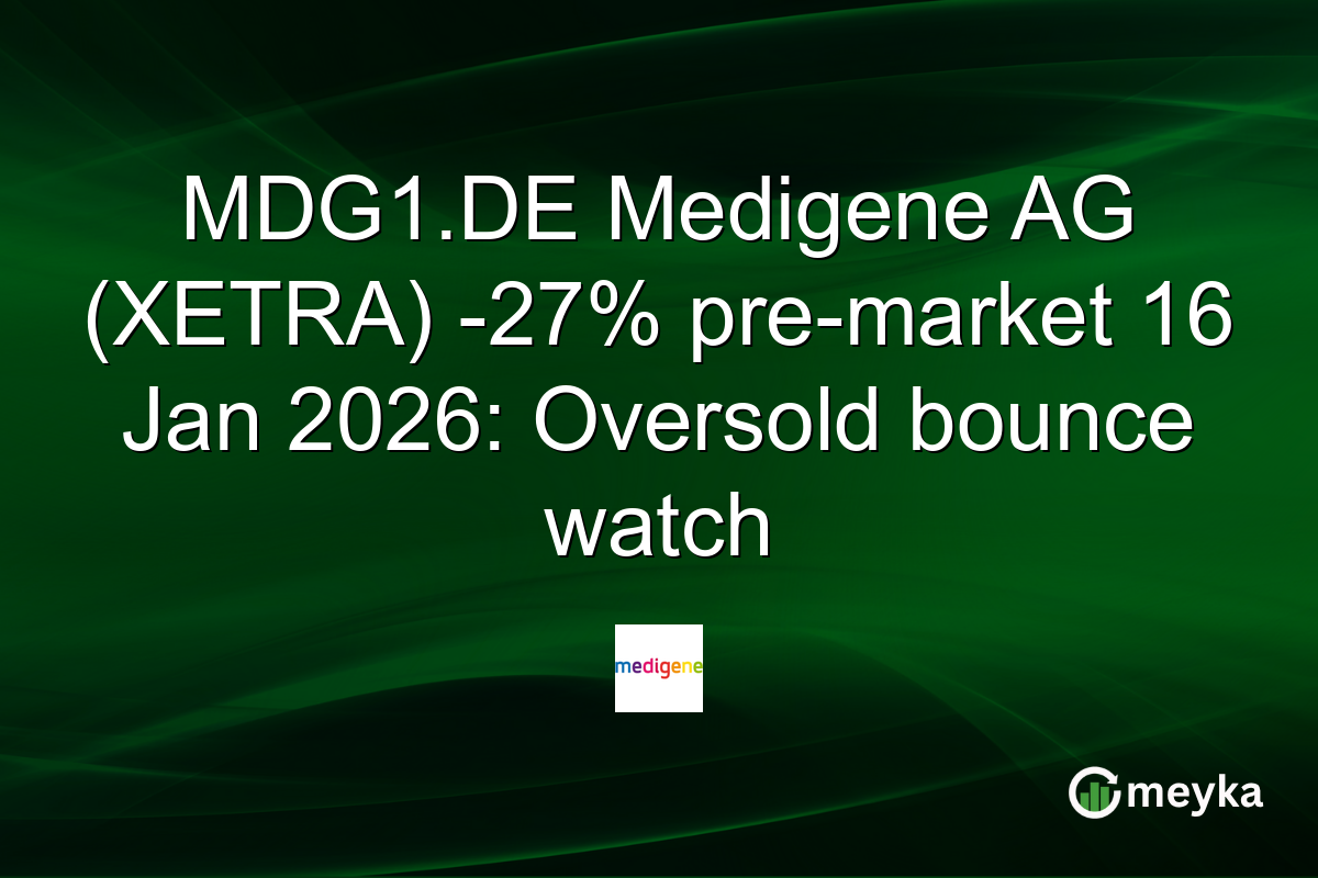 MDG1.DE Medigene AG (XETRA) -27% pre-market 16 Jan 2026: Oversold bounce watch