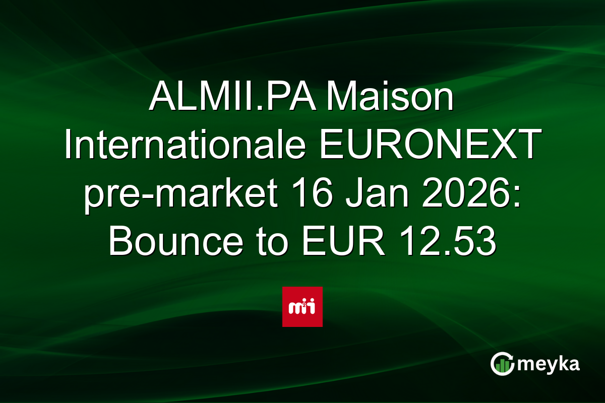 ALMII.PA Maison Internationale EURONEXT pre-market 16 Jan 2026: Bounce to EUR 12.53