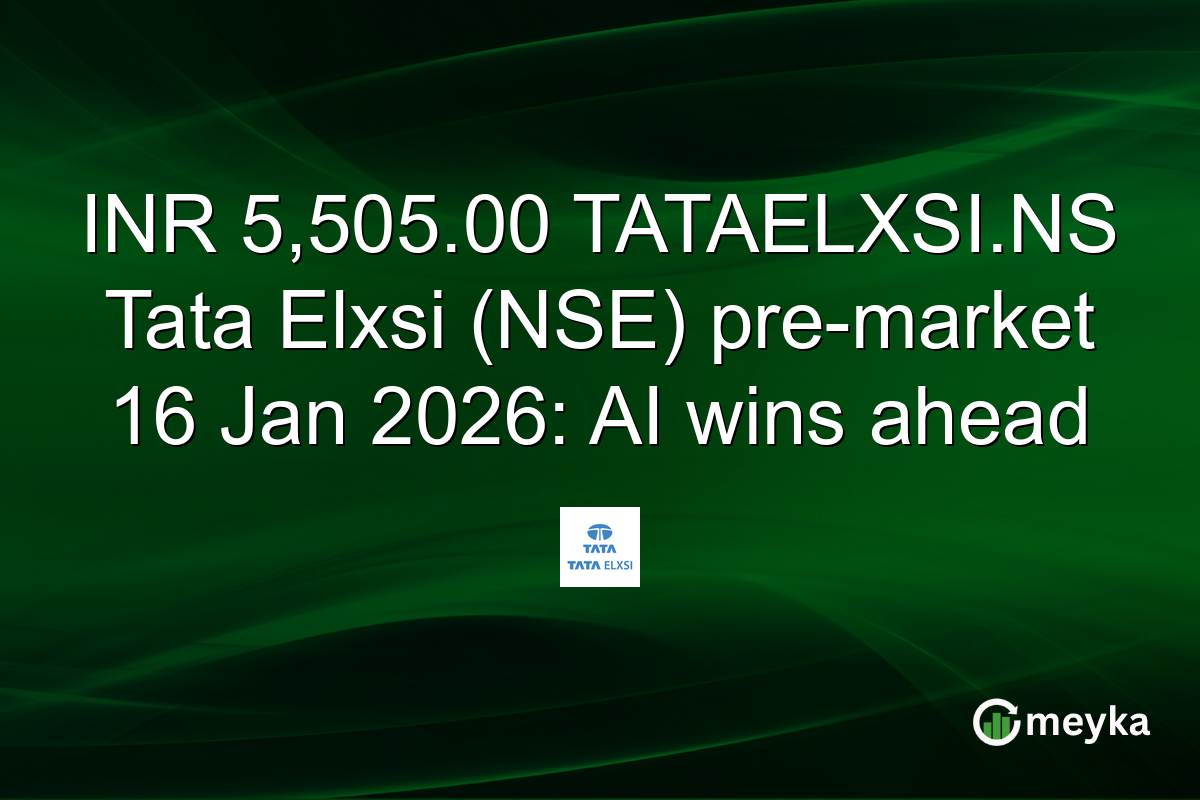 INR 5,505.00 TATAELXSI.NS Tata Elxsi (NSE) pre-market 16 Jan 2026: AI wins ahead