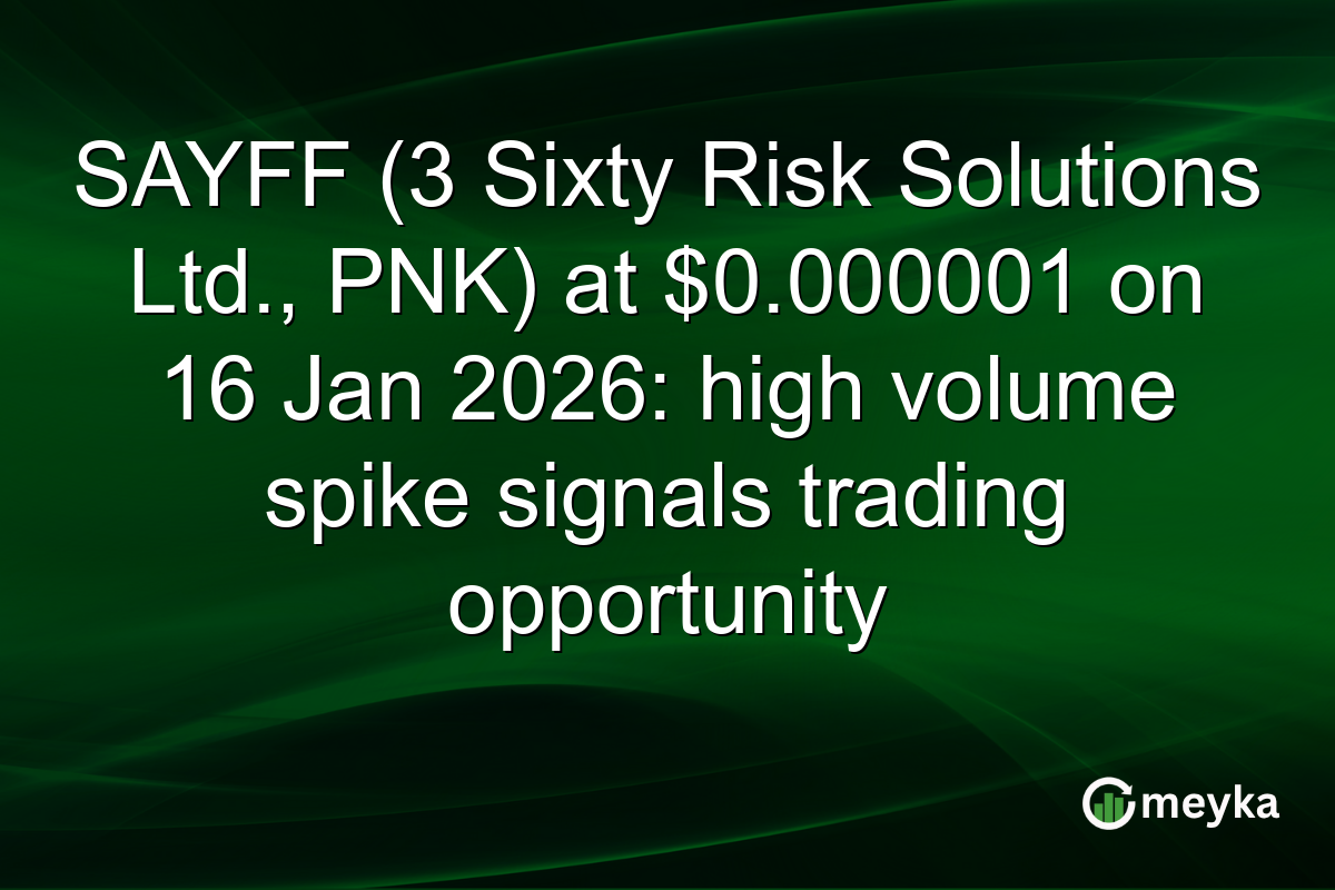 SAYFF (3 Sixty Risk Solutions Ltd., PNK) at $0.000001 on 16 Jan 2026: high volume spike signals trading opportunity