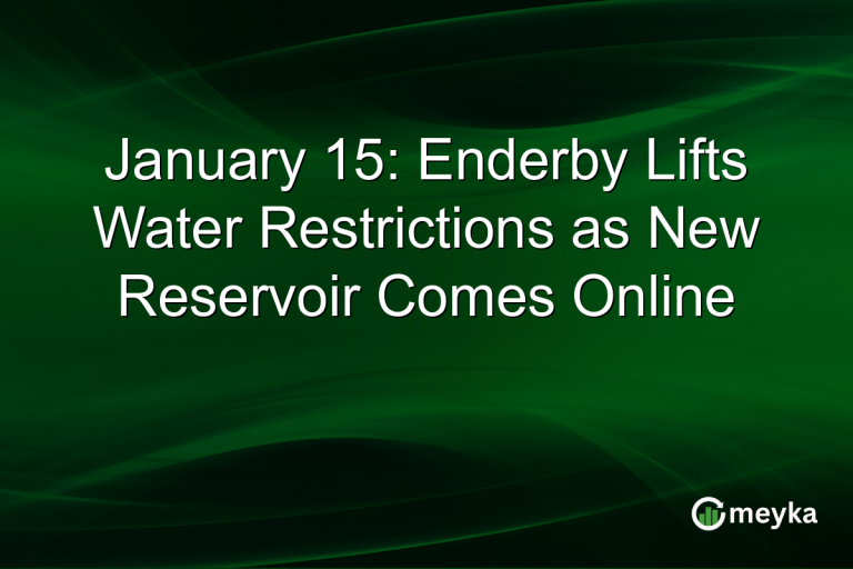 January 15: Enderby Lifts Water Restrictions as New Reservoir Comes Online