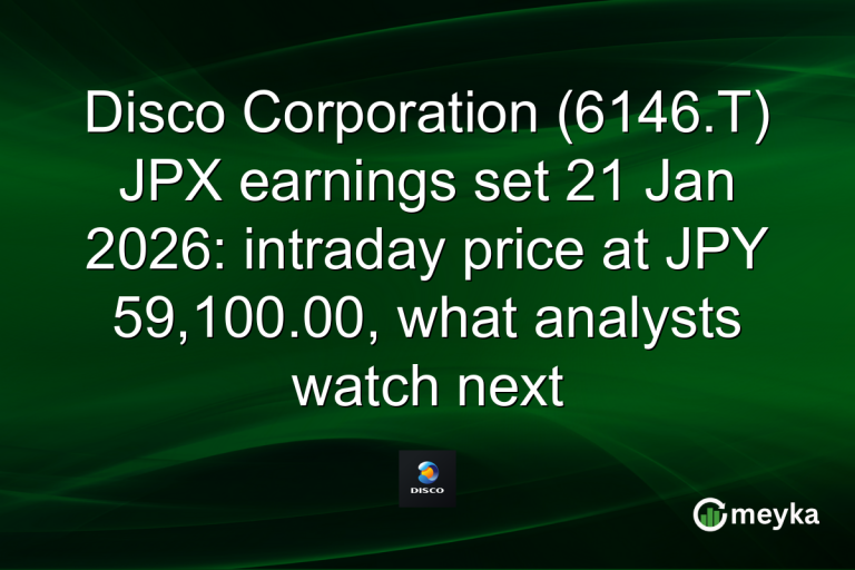 Disco Corporation (6146.T) JPX earnings set 21 Jan 2026: intraday price at JPY 59,100.00, what analysts watch next