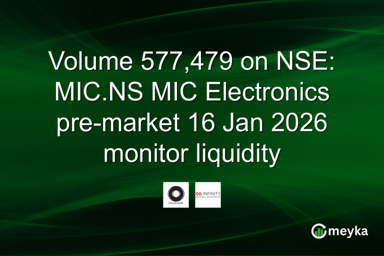 Volume 577,479 on NSE: MIC.NS MIC Electronics pre-market 16 Jan 2026 monitor liquidity