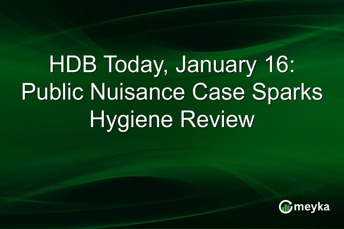 HDB Today, January 16: Public Nuisance Case Sparks Hygiene Review