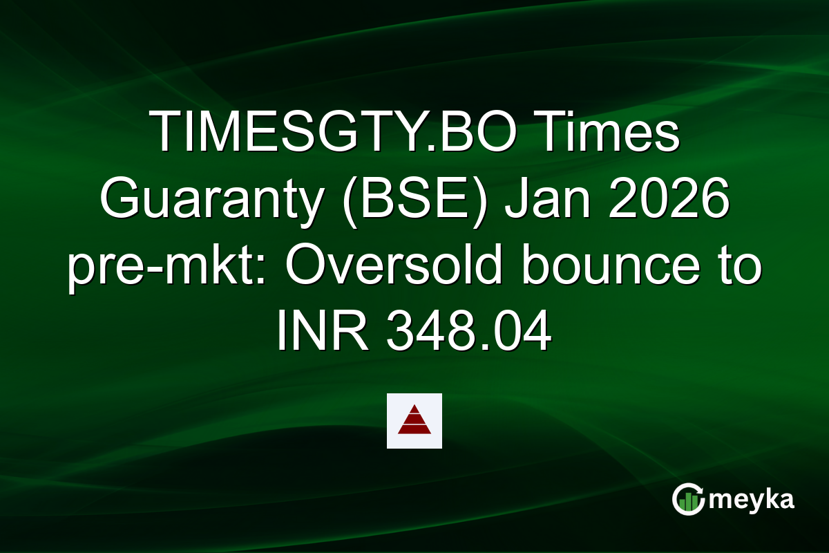 TIMESGTY.BO Times Guaranty (BSE) Jan 2026 pre-mkt: Oversold bounce to INR 348.04