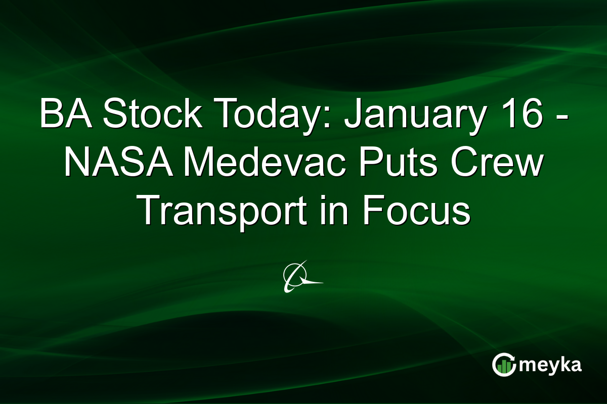 BA Stock Today: January 16 - NASA Medevac Puts Crew Transport in Focus