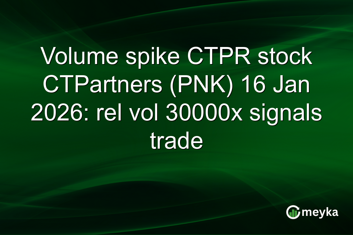 Volume spike CTPR stock CTPartners (PNK) 16 Jan 2026: rel vol 30000x signals trade