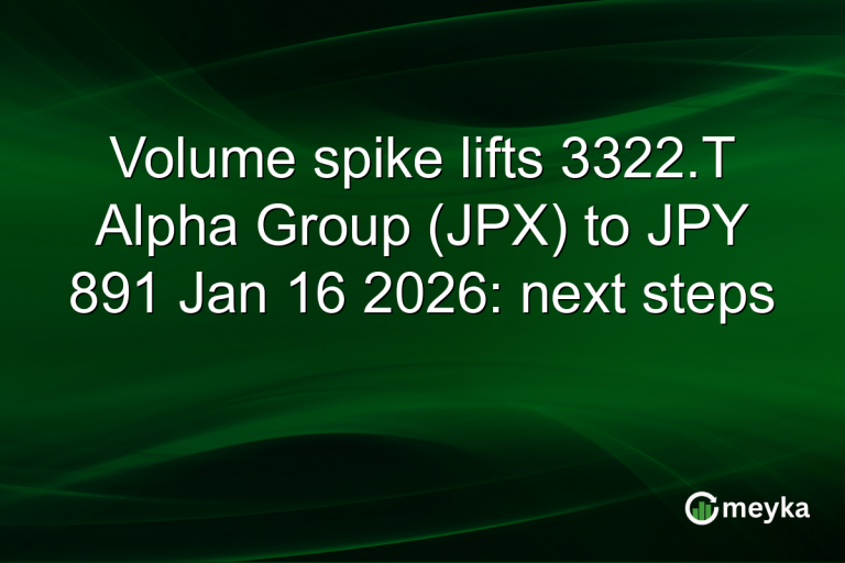 Volume spike lifts 3322.T Alpha Group (JPX) to JPY 891 Jan 16 2026: next steps
