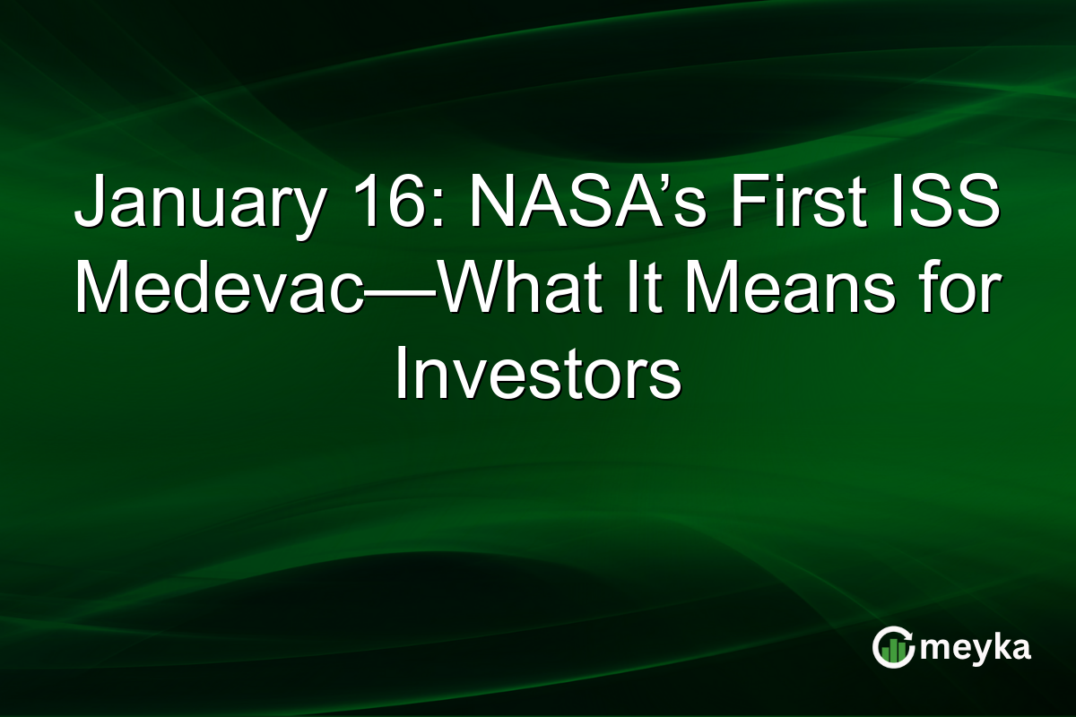 January 16: NASA’s First ISS Medevac—What It Means for Investors
