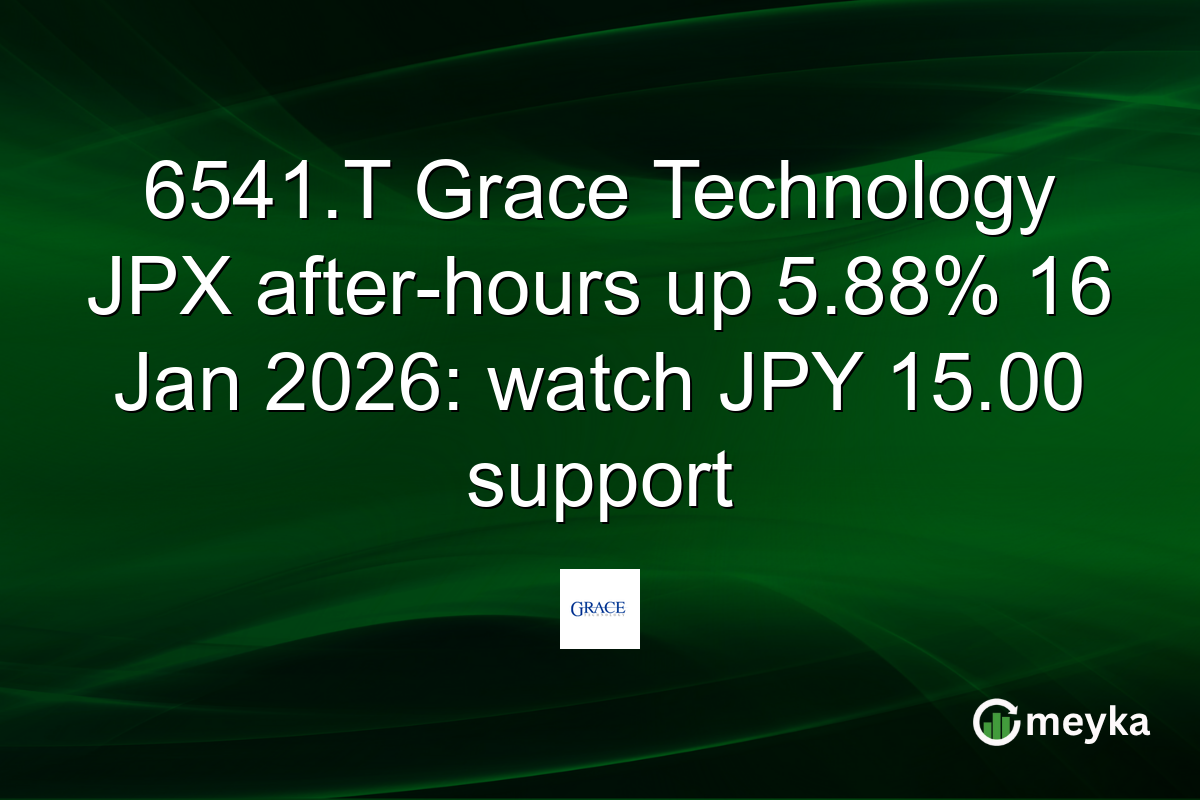 6541.T Grace Technology JPX after-hours up 5.88% 16 Jan 2026: watch JPY 15.00 support
