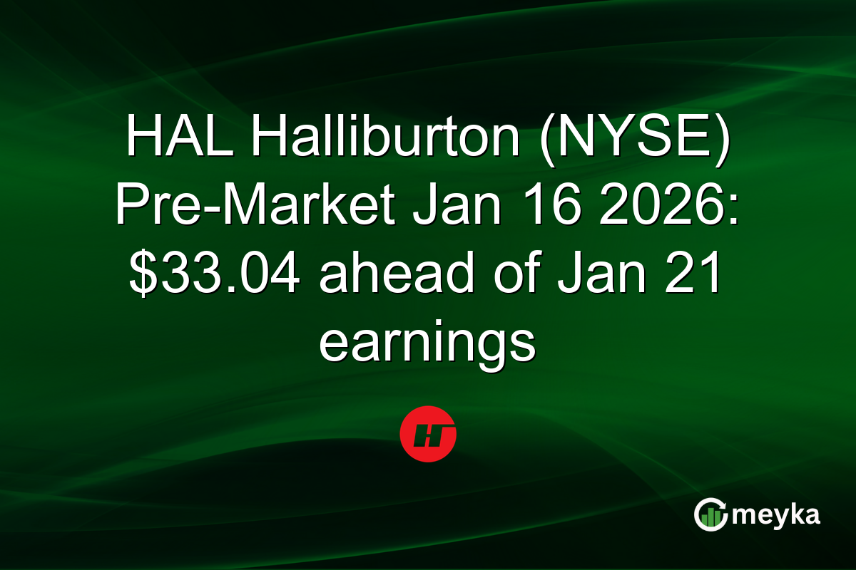 HAL Halliburton (NYSE) Pre-Market Jan 16 2026: $33.04 ahead of Jan 21 earnings