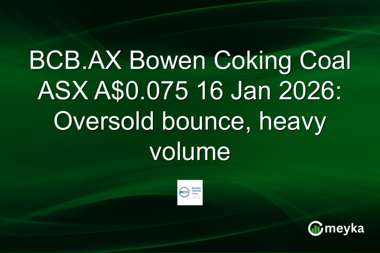 BCB.AX Bowen Coking Coal ASX A$0.075 16 Jan 2026: Oversold bounce, heavy volume
