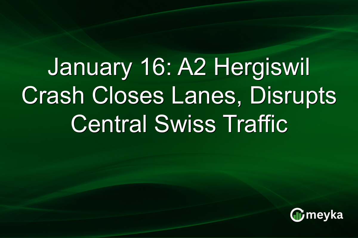 January 16: A2 Hergiswil Crash Closes Lanes, Disrupts Central Swiss Traffic
