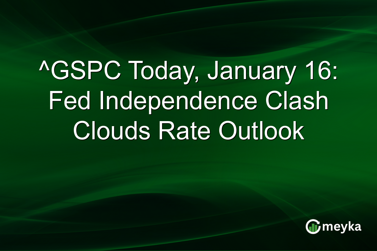 ^GSPC Today, January 16: Fed Independence Clash Clouds Rate Outlook
