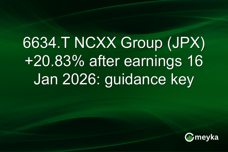 6634.T NCXX Group (JPX) +20.83% after earnings 16 Jan 2026: guidance key