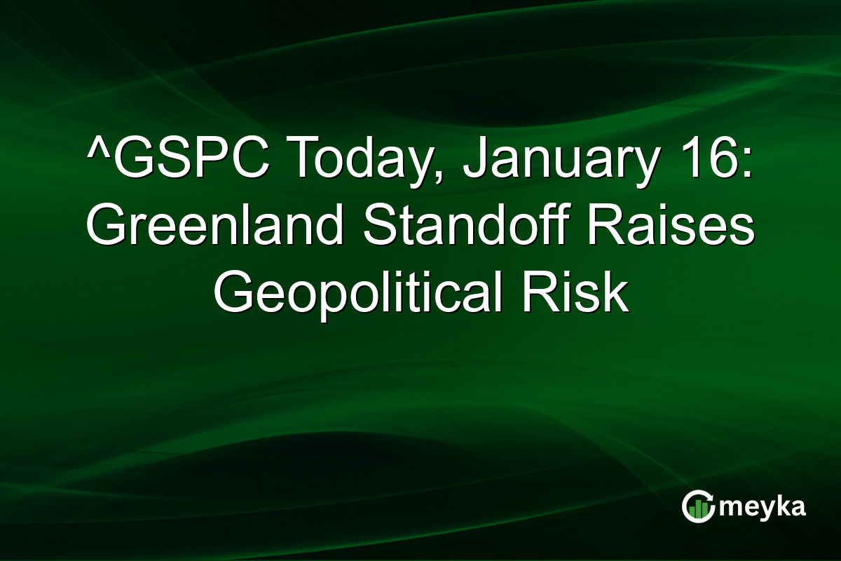 ^GSPC Today, January 16: Greenland Standoff Raises Geopolitical Risk