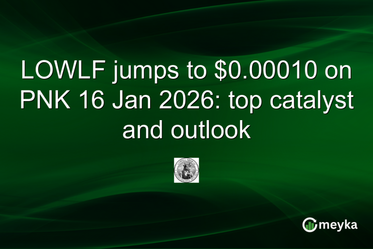 LOWLF jumps to $0.00010 on PNK 16 Jan 2026: top catalyst and outlook