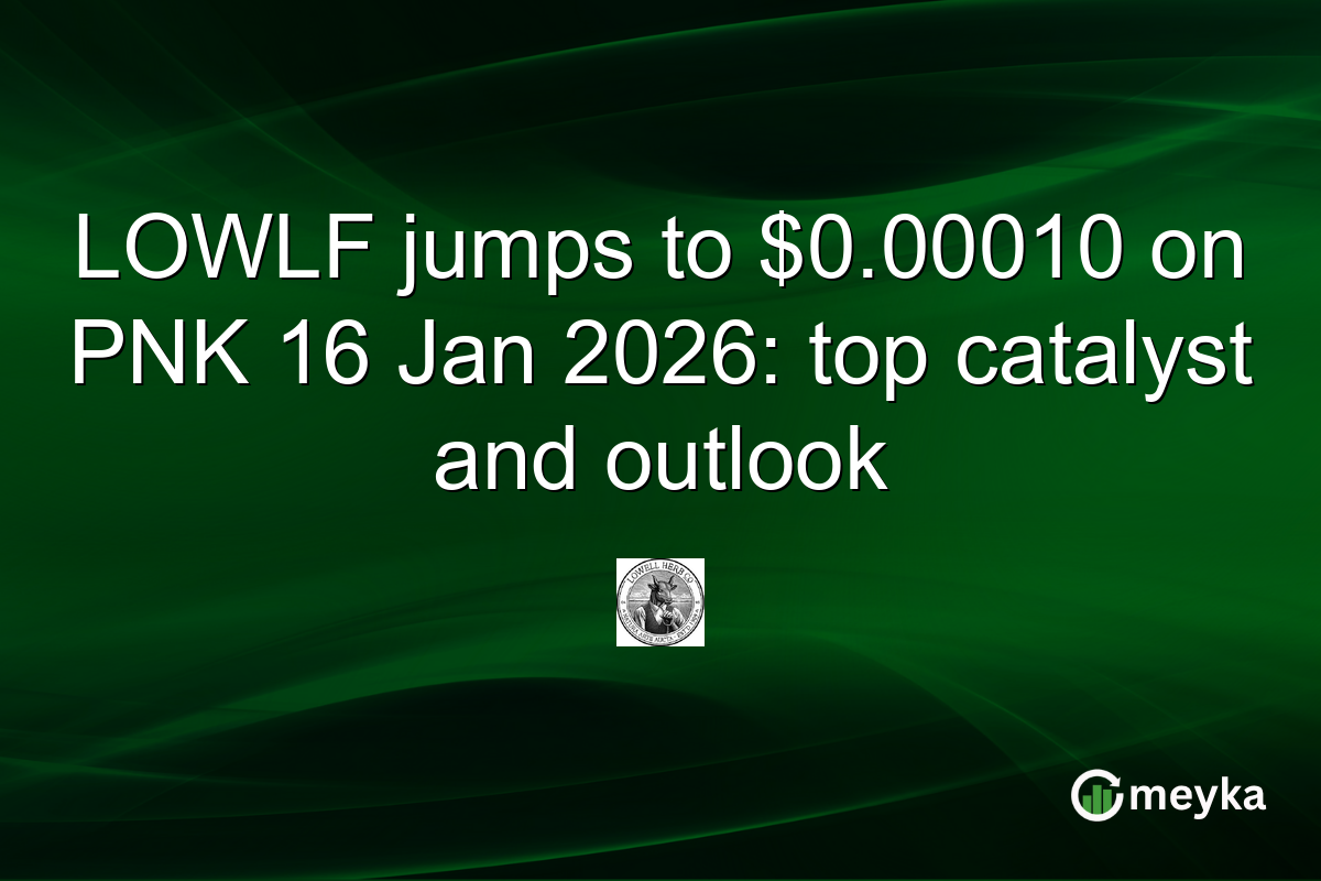 LOWLF jumps to $0.00010 on PNK 16 Jan 2026: top catalyst and outlook