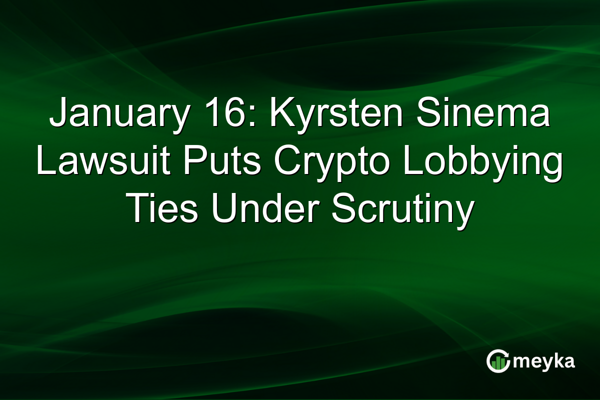 January 16: Kyrsten Sinema Lawsuit Puts Crypto Lobbying Ties Under Scrutiny