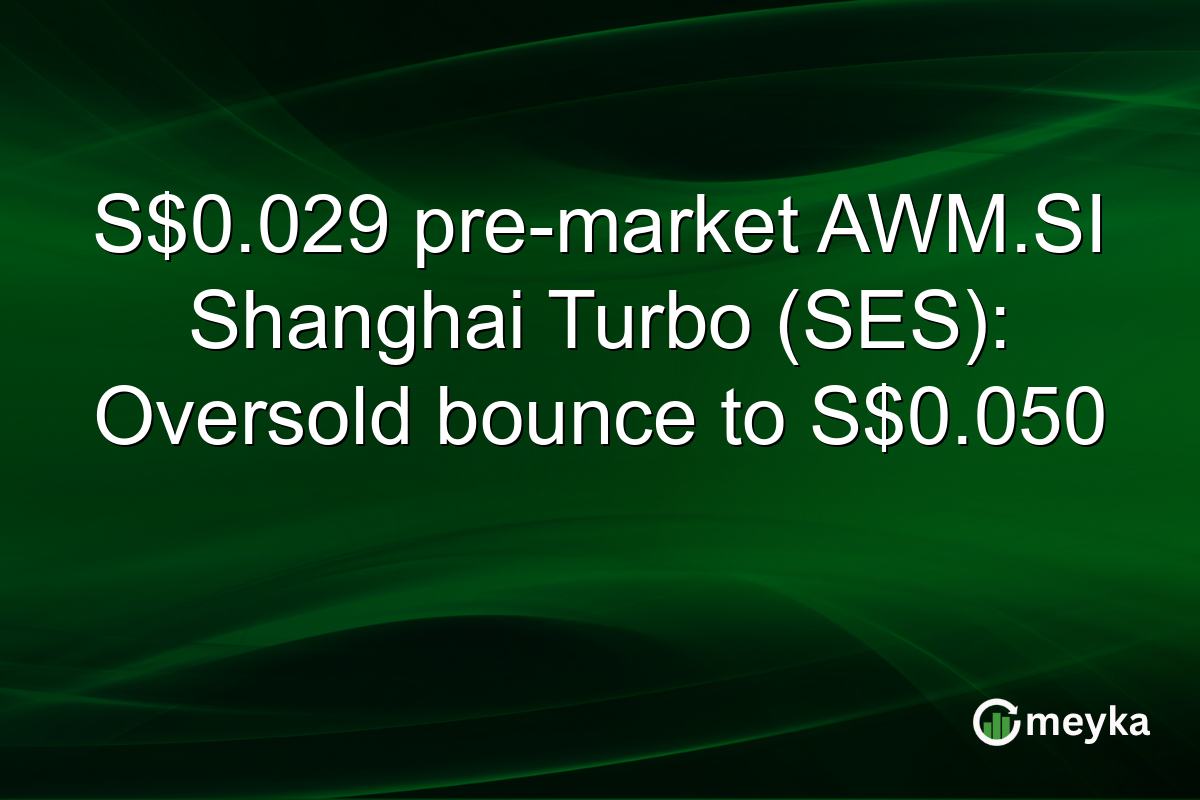 S$0.029 pre-market AWM.SI Shanghai Turbo (SES): Oversold bounce to S$0.050
