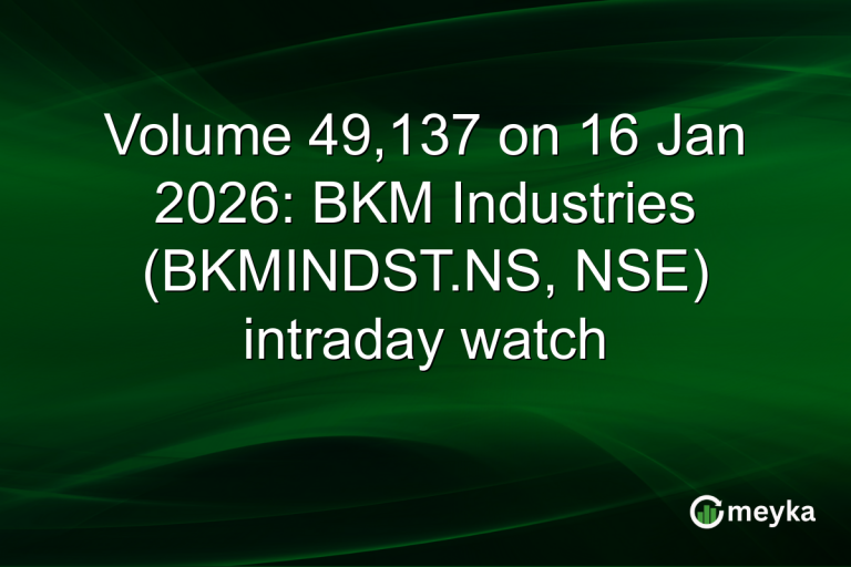 Volume 49,137 on 16 Jan 2026: BKM Industries (BKMINDST.NS, NSE) intraday watch