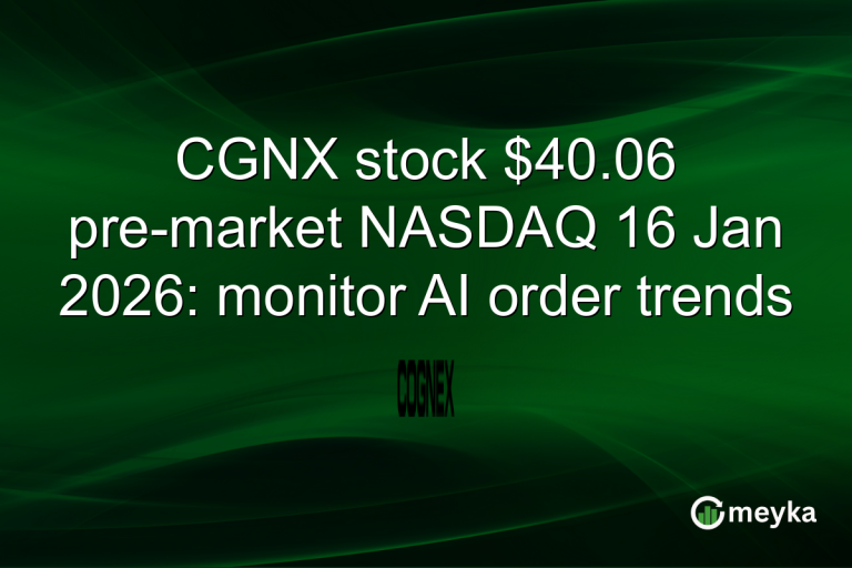 CGNX stock $40.06 pre-market NASDAQ 16 Jan 2026: monitor AI order trends
