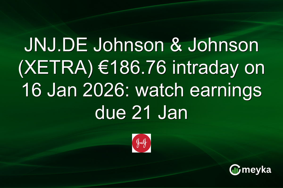 JNJ.DE Johnson & Johnson (XETRA) €186.76 intraday on 16 Jan 2026: watch earnings due 21 Jan