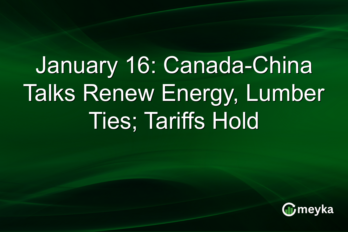 January 16: Canada-China Talks Renew Energy, Lumber Ties; Tariffs Hold