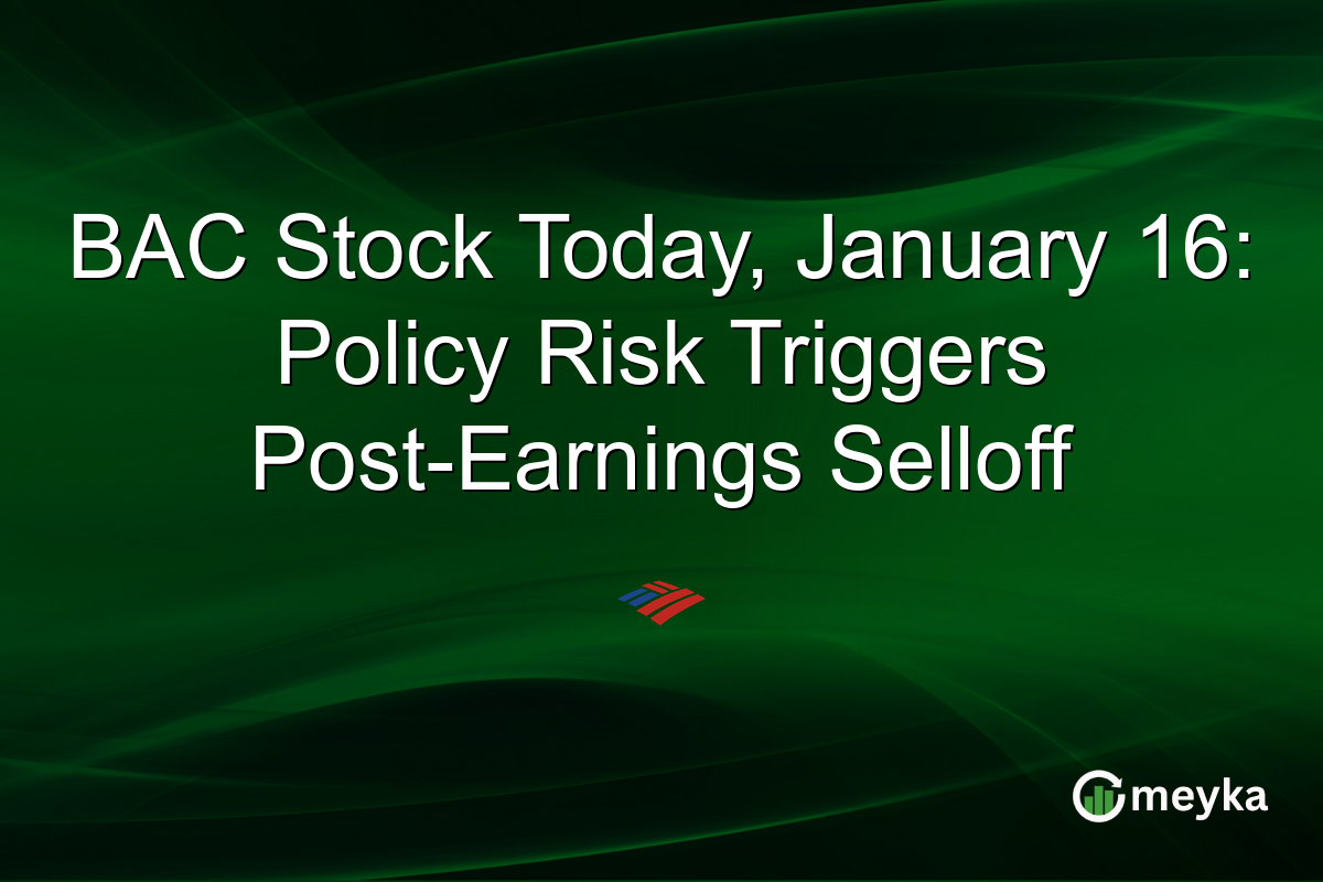 BAC Stock Today, January 16: Policy Risk Triggers Post-Earnings Selloff