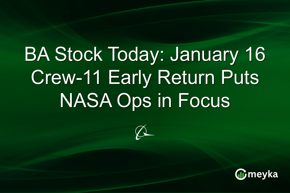 BA Stock Today: January 16 Crew-11 Early Return Puts NASA Ops in Focus