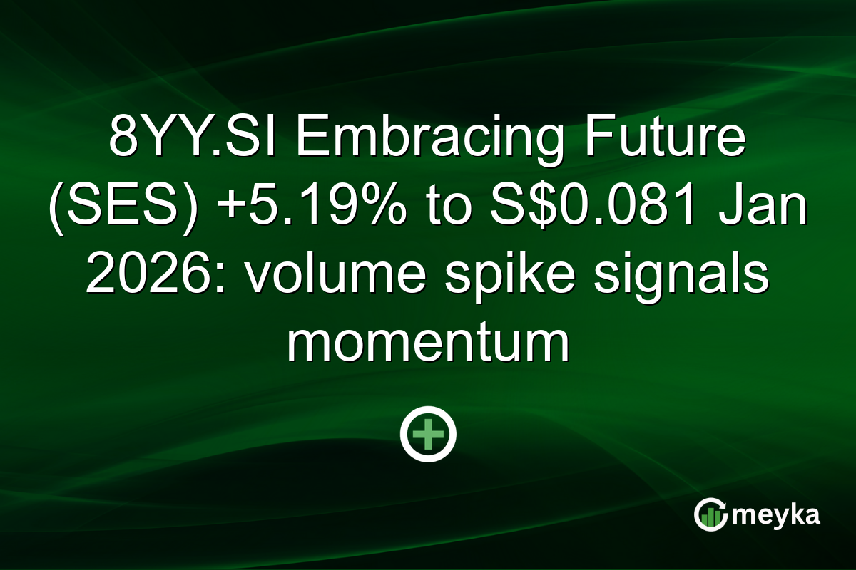 8YY.SI Embracing Future (SES) +5.19% to S$0.081 Jan 2026: volume spike signals momentum