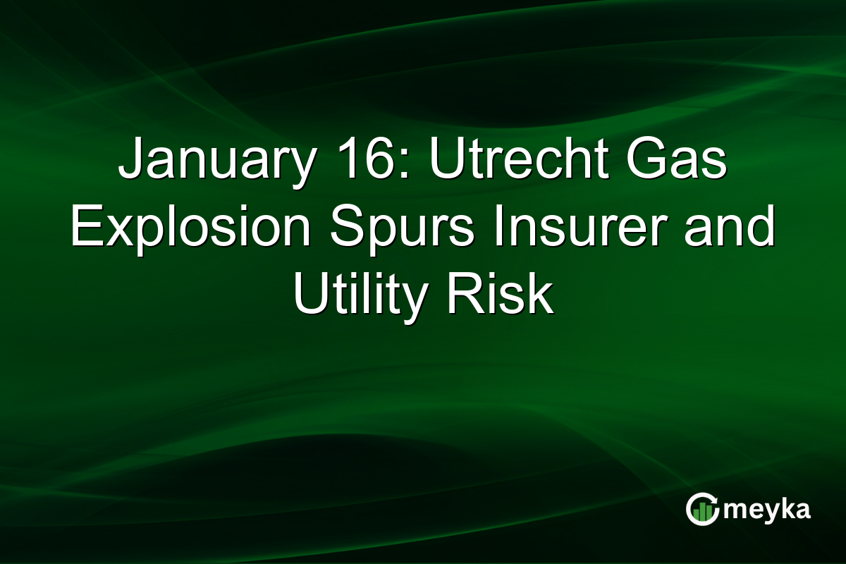 January 16: Utrecht Gas Explosion Spurs Insurer and Utility Risk