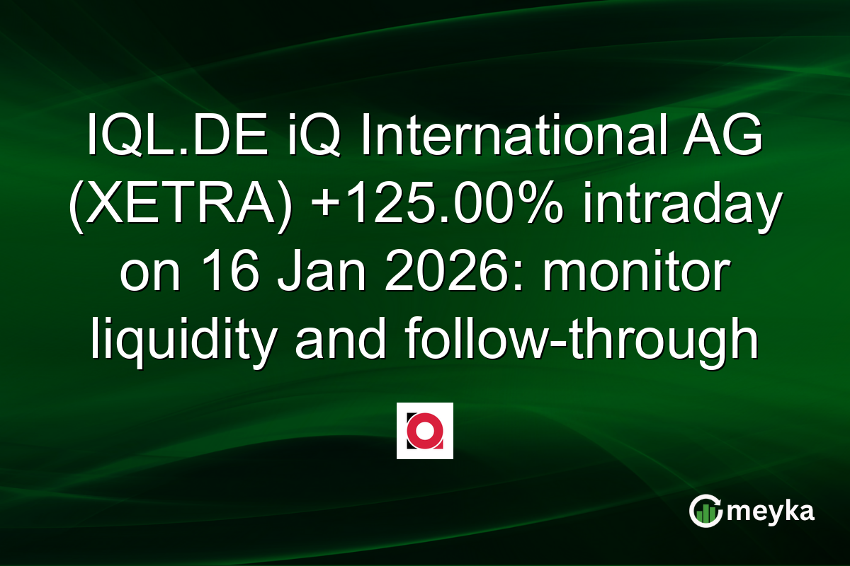 IQL.DE iQ International AG (XETRA) +125.00% intraday on 16 Jan 2026: monitor liquidity and follow-through