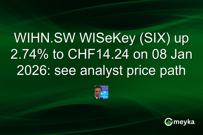 WIHN.SW WISeKey (SIX) up 2.74% to CHF14.24 on 08 Jan 2026: see analyst price path