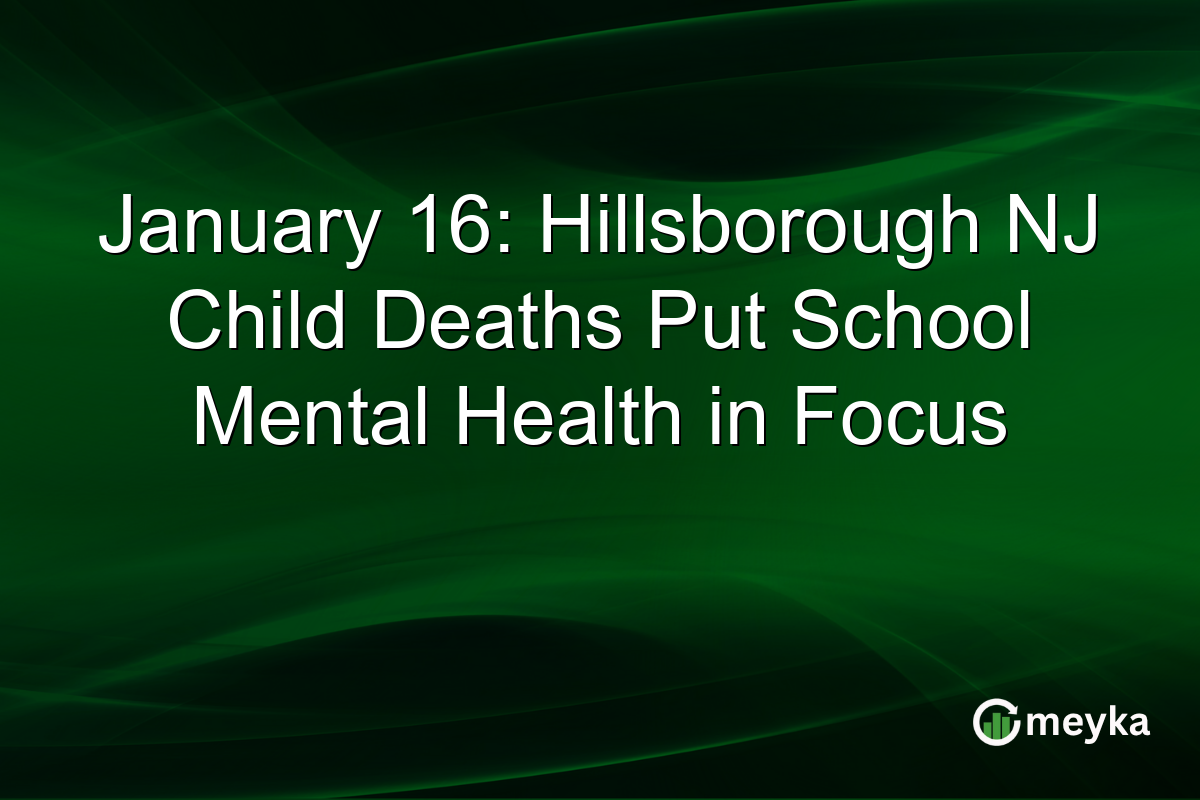 January 16: Hillsborough NJ Child Deaths Put School Mental Health in Focus