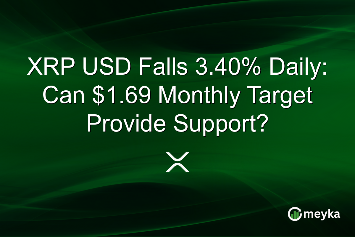 XRP USD Falls 3.40% Daily: Can $1.69 Monthly Target Provide Support?