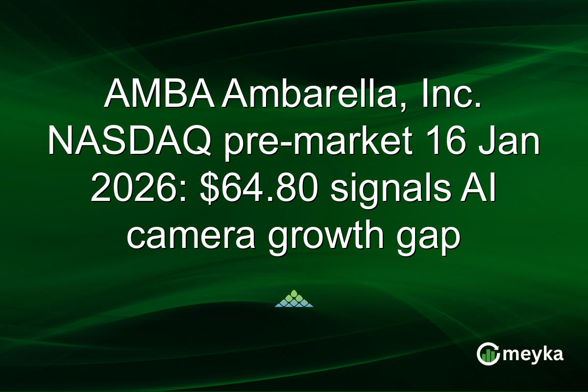 AMBA Ambarella, Inc. NASDAQ pre-market 16 Jan 2026: $64.80 signals AI camera growth gap