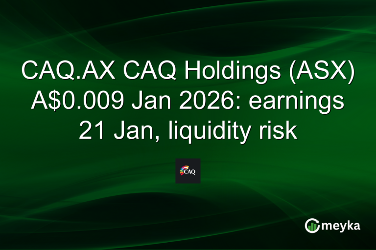 CAQ.AX CAQ Holdings (ASX) A$0.009 Jan 2026: earnings 21 Jan, liquidity risk
