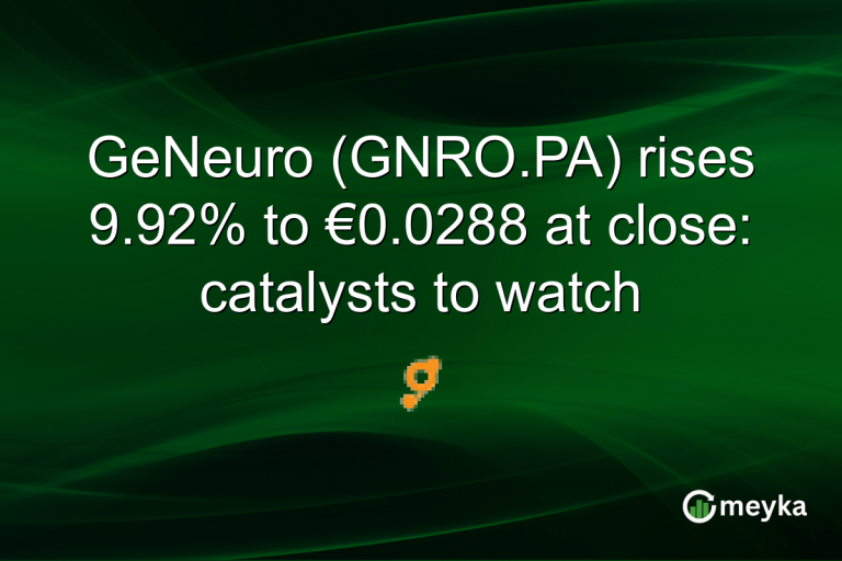 GeNeuro (GNRO.PA) rises 9.92% to €0.0288 at close: catalysts to watch