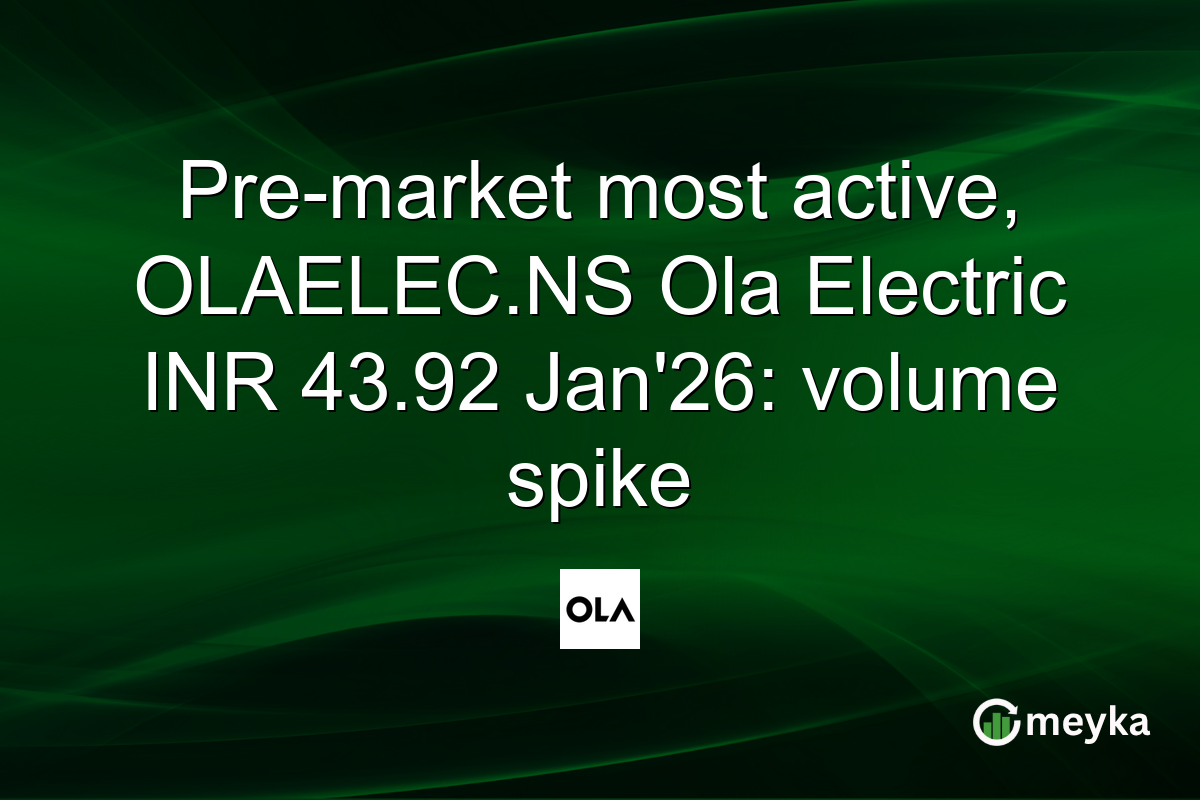 Pre-market most active, OLAELEC.NS Ola Electric INR 43.92 Jan'26: volume spike