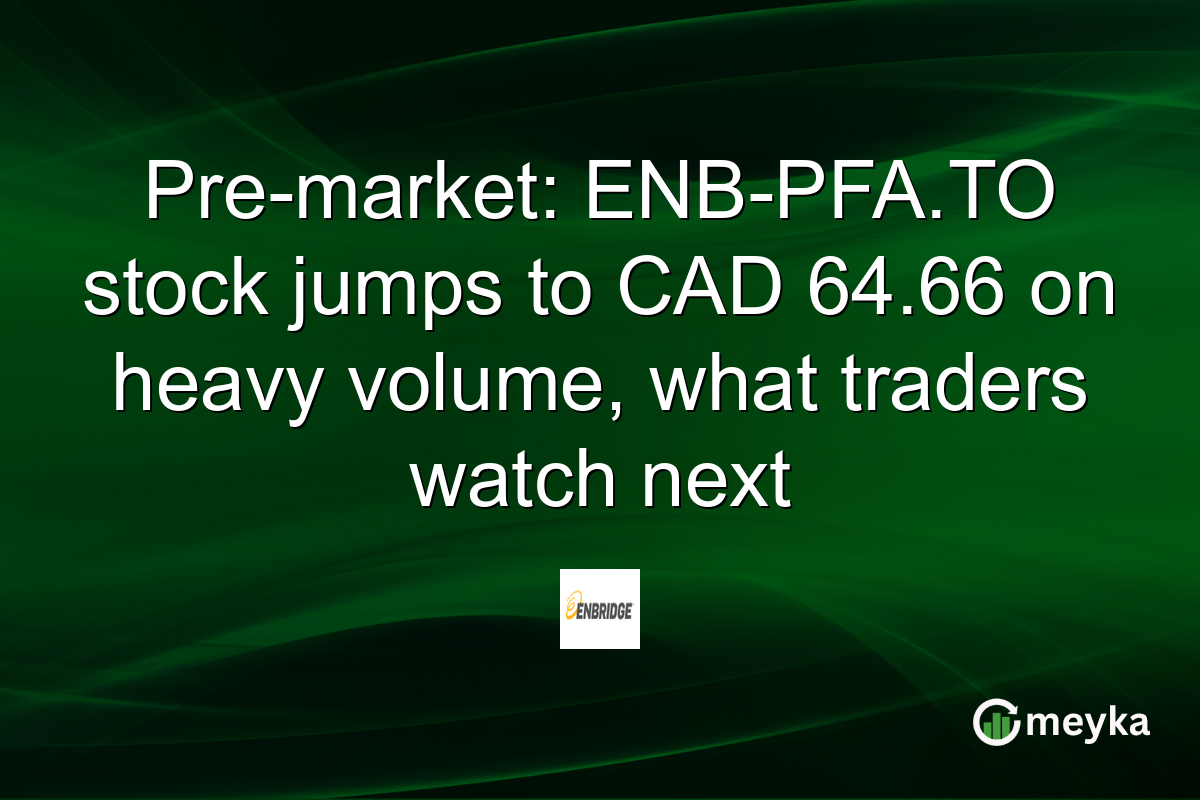 Pre-market: ENB-PFA.TO stock jumps to CAD 64.66 on heavy volume, what traders watch next