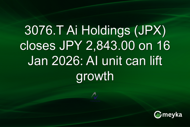 3076.T Ai Holdings (JPX) closes JPY 2,843.00 on 16 Jan 2026: AI unit can lift growth