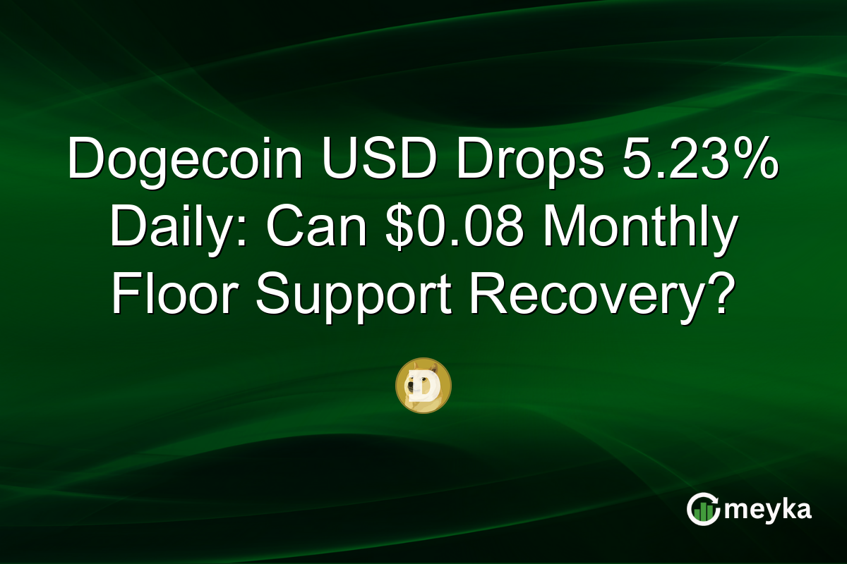 Dogecoin USD Drops 5.23% Daily: Can $0.08 Monthly Floor Support Recovery?